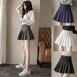 Unzzy Winter Wool Thicken High Waist Plaid Skirt KF25066 HOT SALE