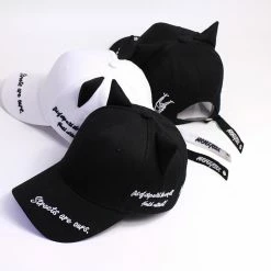Unzzy Cute Black And White Cat Ears Cap Cute KF30355