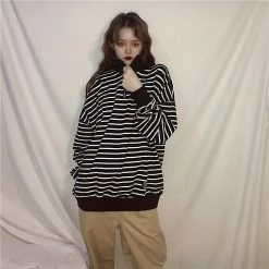 Unzzy Harajuku Striped Sweater KF30402 13 Unzzy Harajuku Striped Sweater KF30402
