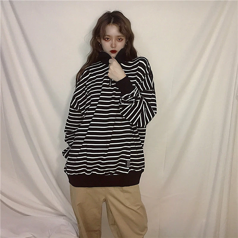 Unzzy Harajuku Striped Sweater KF30402 7 Unzzy Harajuku Striped Sweater KF30402