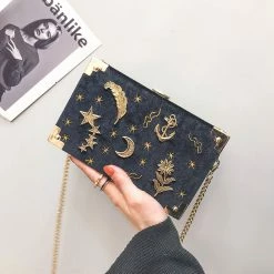 Unzzy Embroidered Stars Shoulder Crossbody Bag KF24012 HOT SALE