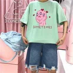 Unzzy Harajuku Three-eyed Monster Couple Tshirt KF24004