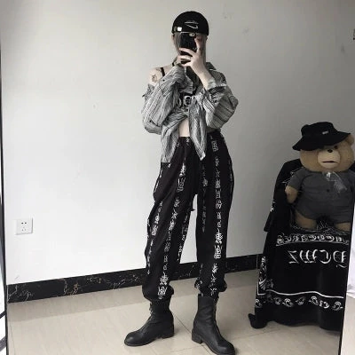 Unzzy HOT SALE Text Printing Casual Pants KF80069 4 Unzzy HOT SALE Text Printing Casual Pants KF80069