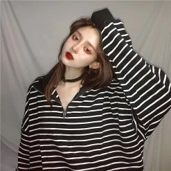 Unzzy Harajuku Striped Sweater KF30402 11 Unzzy Harajuku Striped Sweater KF30402