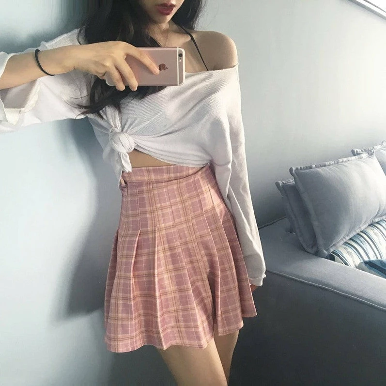 Unzzy Sweet Tall Waist Skirt KF26003 HOT SALE 3 Unzzy Sweet Tall Waist Skirt KF26003 HOT SALE