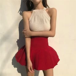 Unzzy HOT SALE High Waist Pleated Skirt KF2348 26 Unzzy HOT SALE High Waist Pleated Skirt KF2348