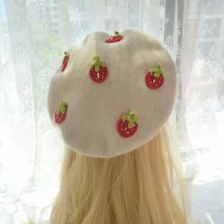 Unzzy HOT SALE Strawberry Beret KF9363