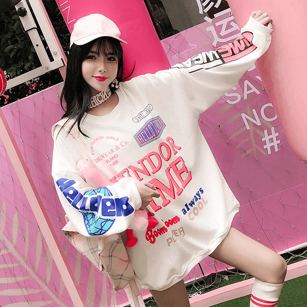 Unzzy HOT SALE Vendor Time Loos Sleeve Long Sweatshirt KF2286 5 Unzzy HOT SALE Vendor Time Loos Sleeve Long Sweatshirt KF2286