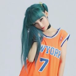 Unzzy HOT SALE Blue Green Long Straight Wig KF81919