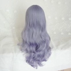 Unzzy HOT SALE Grey And Purple Long Curly Wig KF82039