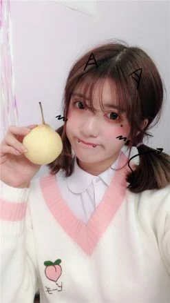 Unzzy HOT SALE Peach Strawberry Embroidered Sweater KF9452