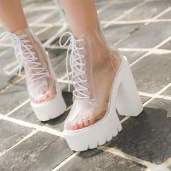 Unzzy Harajuku Fashion Transparent Shoes KF20124