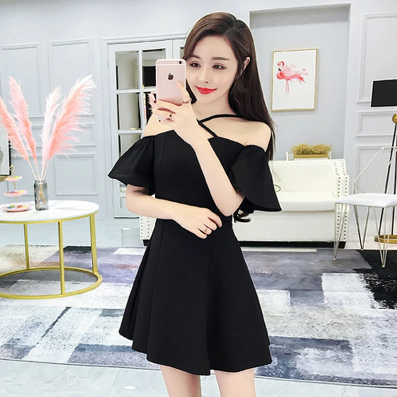 Unzzy HOT SALE One-shoulder Strap Dress KF50101 4 Unzzy HOT SALE One-shoulder Strap Dress KF50101