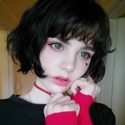 Unzzy Black Short Curly Hair KF9240