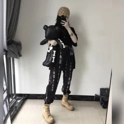 Unzzy HOT SALE Text Printing Casual Pants KF80069 12 Unzzy HOT SALE Text Printing Casual Pants KF80069