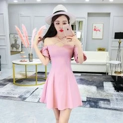 Unzzy HOT SALE One-shoulder Strap Dress KF50101