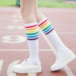 Unzzy Rainbow Striped Socks KF50090