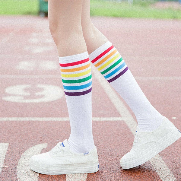 Unzzy Rainbow Striped Socks KF50090 1 Unzzy Rainbow Striped Socks KF50090