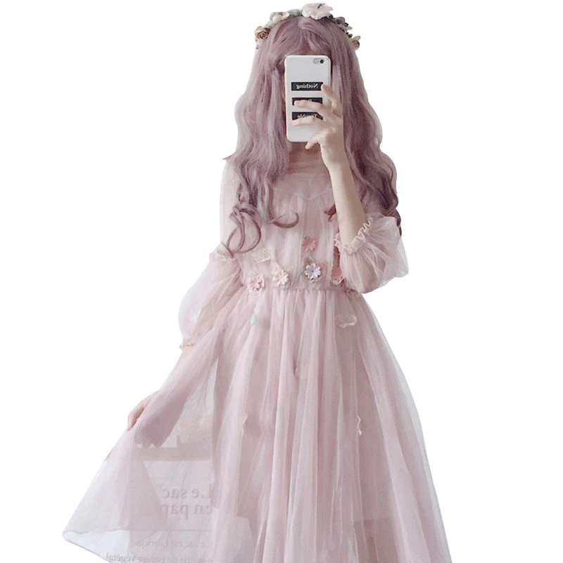 Unzzy HOT SALE Flower Mesh Dress KF9404 6 Unzzy HOT SALE Flower Mesh Dress KF9404