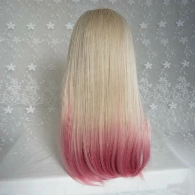 Unzzy HOT SALE Pink Gradient Big Wave Wig KF24089 8 Unzzy HOT SALE Pink Gradient Big Wave Wig KF24089