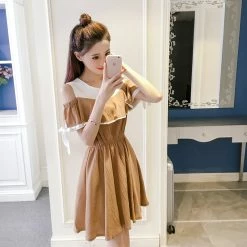 Unzzy Off-the-shoulder Ruffled Dress KF50044 HOT SALE 8 Unzzy Off-the-shoulder Ruffled Dress KF50044 HOT SALE