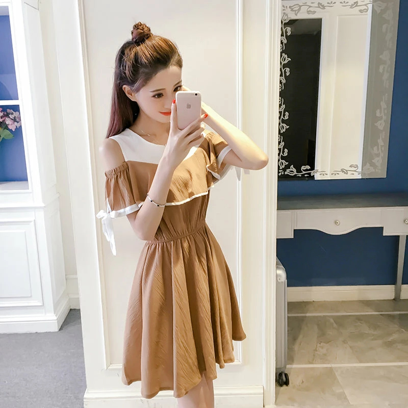 Unzzy Off-the-shoulder Ruffled Dress KF50044 HOT SALE 4 Unzzy Off-the-shoulder Ruffled Dress KF50044 HOT SALE