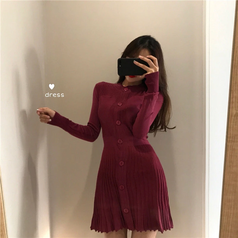 Unzzy Long Sleeve Knit Dress KF80025 HOT SALE 4 Unzzy Long Sleeve Knit Dress KF80025 HOT SALE