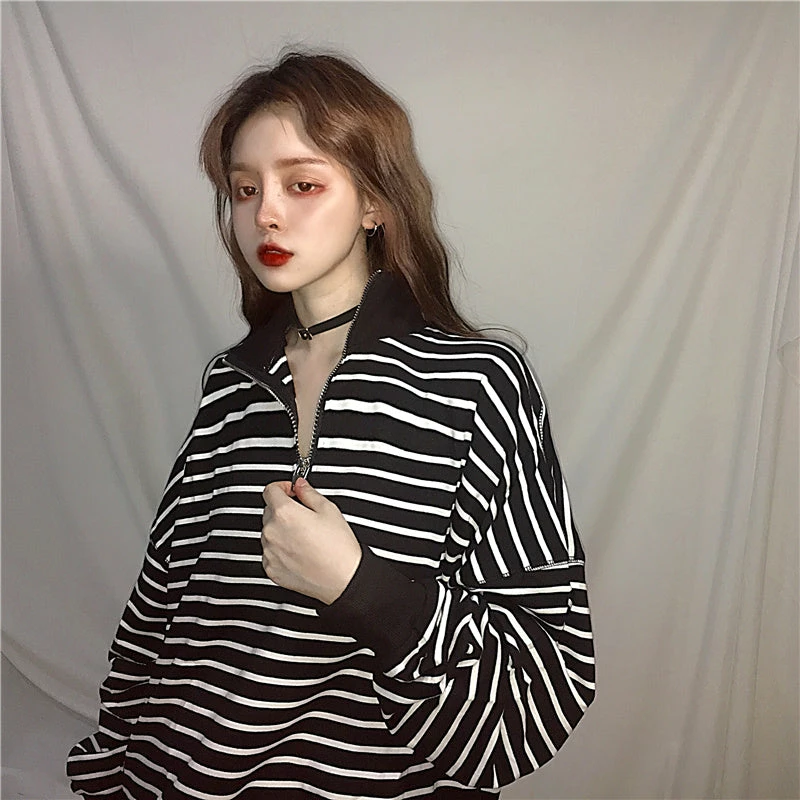 Unzzy Harajuku Striped Sweater KF30402 6 Unzzy Harajuku Striped Sweater KF30402