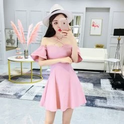 Unzzy HOT SALE One-shoulder Strap Dress KF50101