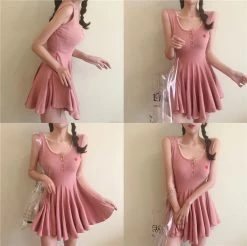 Unzzy HOT SALE Soft Sister, Sweet And Irregular Slim Dress KF2019