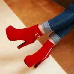 Unzzy HOT SALE Chic Zipper Heels KF90079