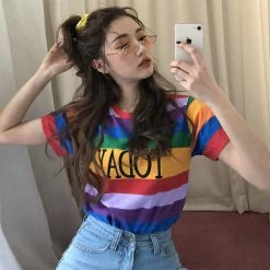 Unzzy HOT SALE Today Rainbow T-shirt KF50079