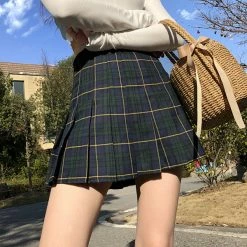 Unzzy HOT SALE Vintage High Waist Plaid Skirt KF50131 15 Unzzy HOT SALE Vintage High Waist Plaid Skirt KF50131