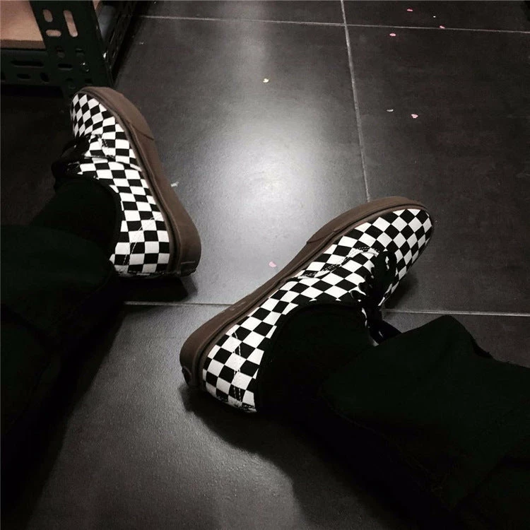 Unzzy Black And White Plaid Canvas Shoes KF90553 HOT SALE 5 Unzzy Black And White Plaid Canvas Shoes KF90553 HOT SALE