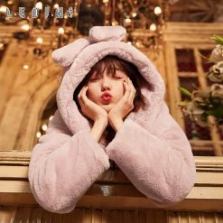 Unzzy Pastel Plush Coat KF9522 HOT SALE 10 Unzzy Pastel Plush Coat KF9522 HOT SALE