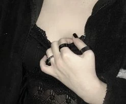 Unzzy HOT SALE Unisex Black Ring KF90632 5 Unzzy HOT SALE Unisex Black Ring KF90632