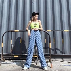 Unzzy Vintage Plaid Jeans KF90380 HOT SALE 15 Unzzy Vintage Plaid Jeans KF90380 HOT SALE