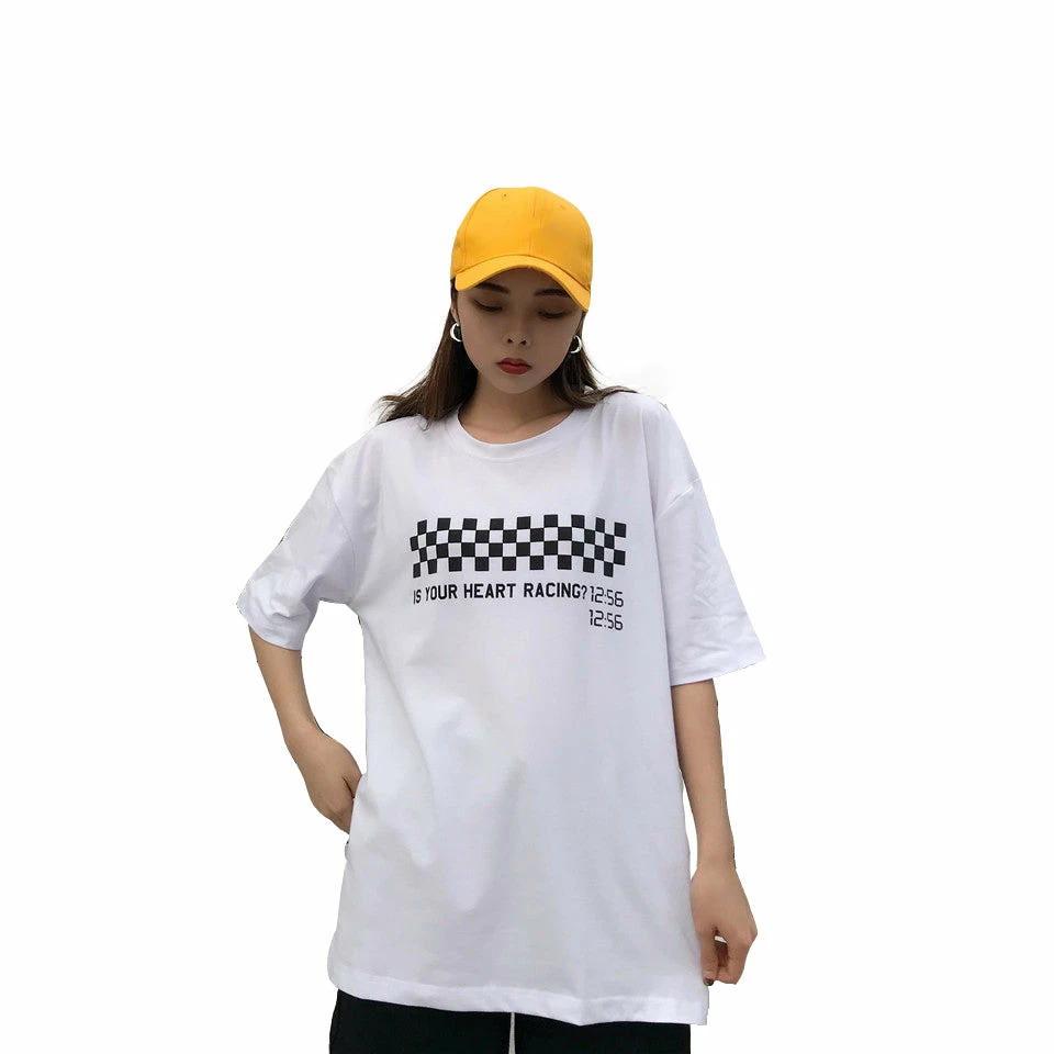 Unzzy Harajuku Couple Black And White Plaid T-Shirt KF30363 6 Unzzy Harajuku Couple Black And White Plaid T-Shirt KF30363