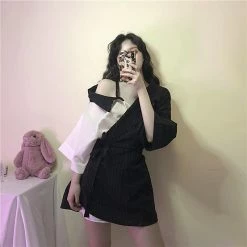 Unzzy HOT SALE Fashion Black And White Shirt KF90037