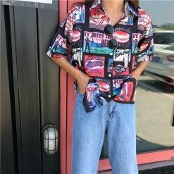 Unzzy HOT SALE Vintage American Single Breasted Shirt KF50118