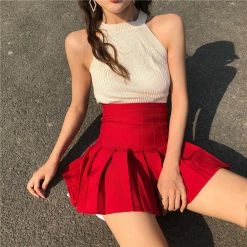 Unzzy HOT SALE High Waist Pleated Skirt KF2348 25 Unzzy HOT SALE High Waist Pleated Skirt KF2348
