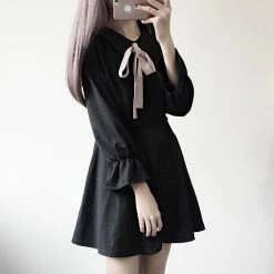 Unzzy Bow Long Sleeve Dress KF2345 15 Unzzy Bow Long Sleeve Dress KF2345