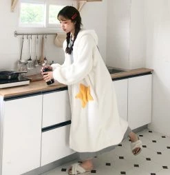 Unzzy Plush Stars Long Coat KF90034 8 Unzzy Plush Stars Long Coat KF90034