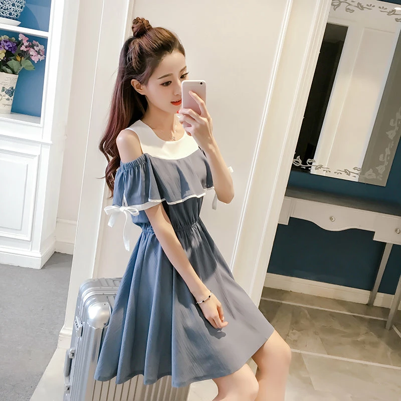 Unzzy Off-the-shoulder Ruffled Dress KF50044 HOT SALE 2 Unzzy Off-the-shoulder Ruffled Dress KF50044 HOT SALE