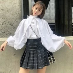 Unzzy Pleated High Waist Skirt KF24059 HOT SALE