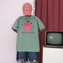 Unzzy Harajuku Three-eyed Monster Couple Tshirt KF24004 9 Unzzy Harajuku Three-eyed Monster Couple Tshirt KF24004