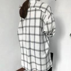 Unzzy Korean Plaid Shirt Coat KF2240