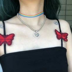 Unzzy Love Heart Bead Necklace KF90291 HOT SALE