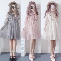 Unzzy HOT SALE Flower Mesh Dress KF9404