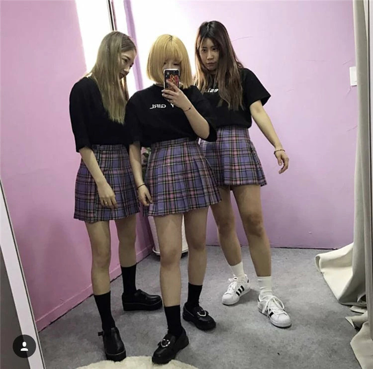 Unzzy Korean Chic Retro Harajuku High Waist Skirt Pleated Skirt KF2104 HOT SALE 4 Unzzy Korean Chic Retro Harajuku High Waist Skirt Pleated Skirt KF2104 HOT SALE